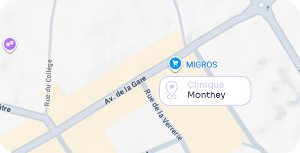 Plan d'accès à la clinique de Monthey